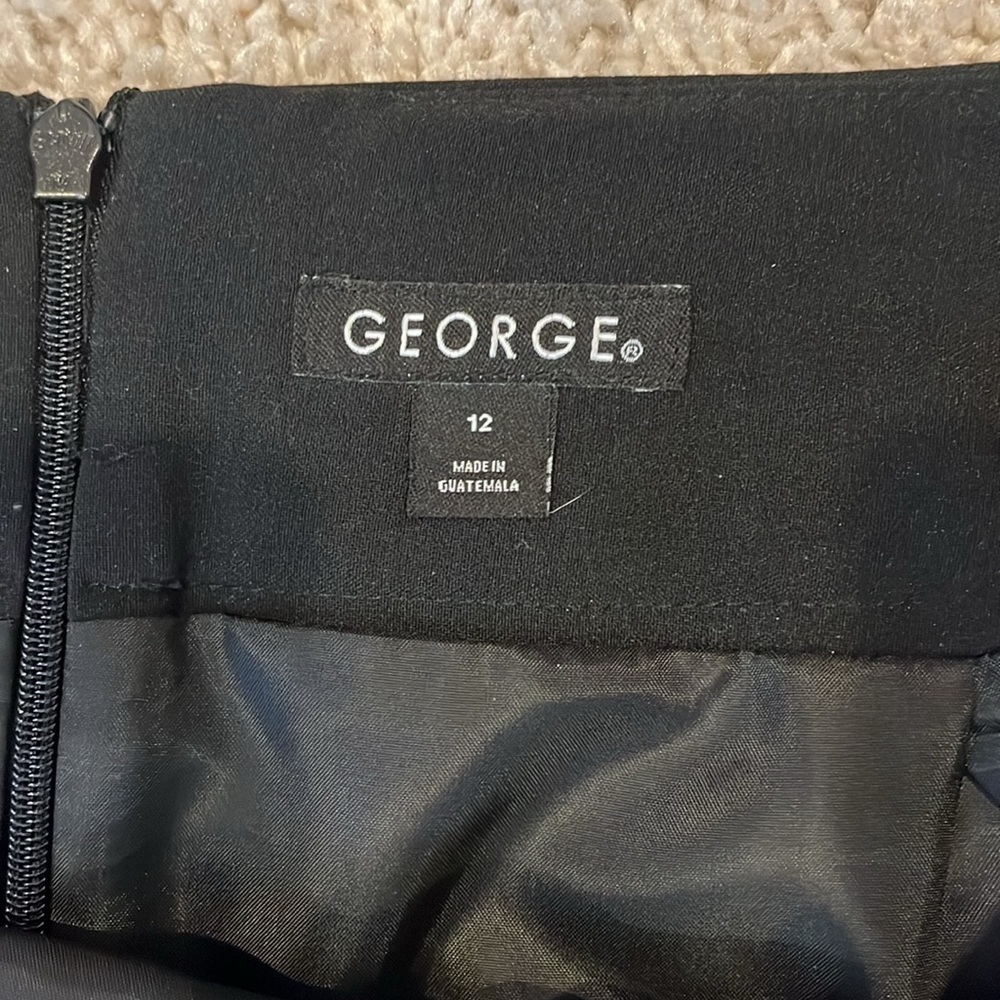 George black straight black knee length skirt. Poly rayon bland w/some spandex - Picture 3 of 11